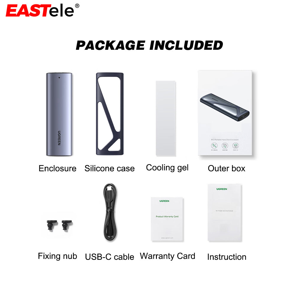 UGREEN M.2 NVMe SSD Enclosure USB3.2 Type-C Mobile Storage Case For Laptop Macbook Pro Air iPhone iPad Android Tablet