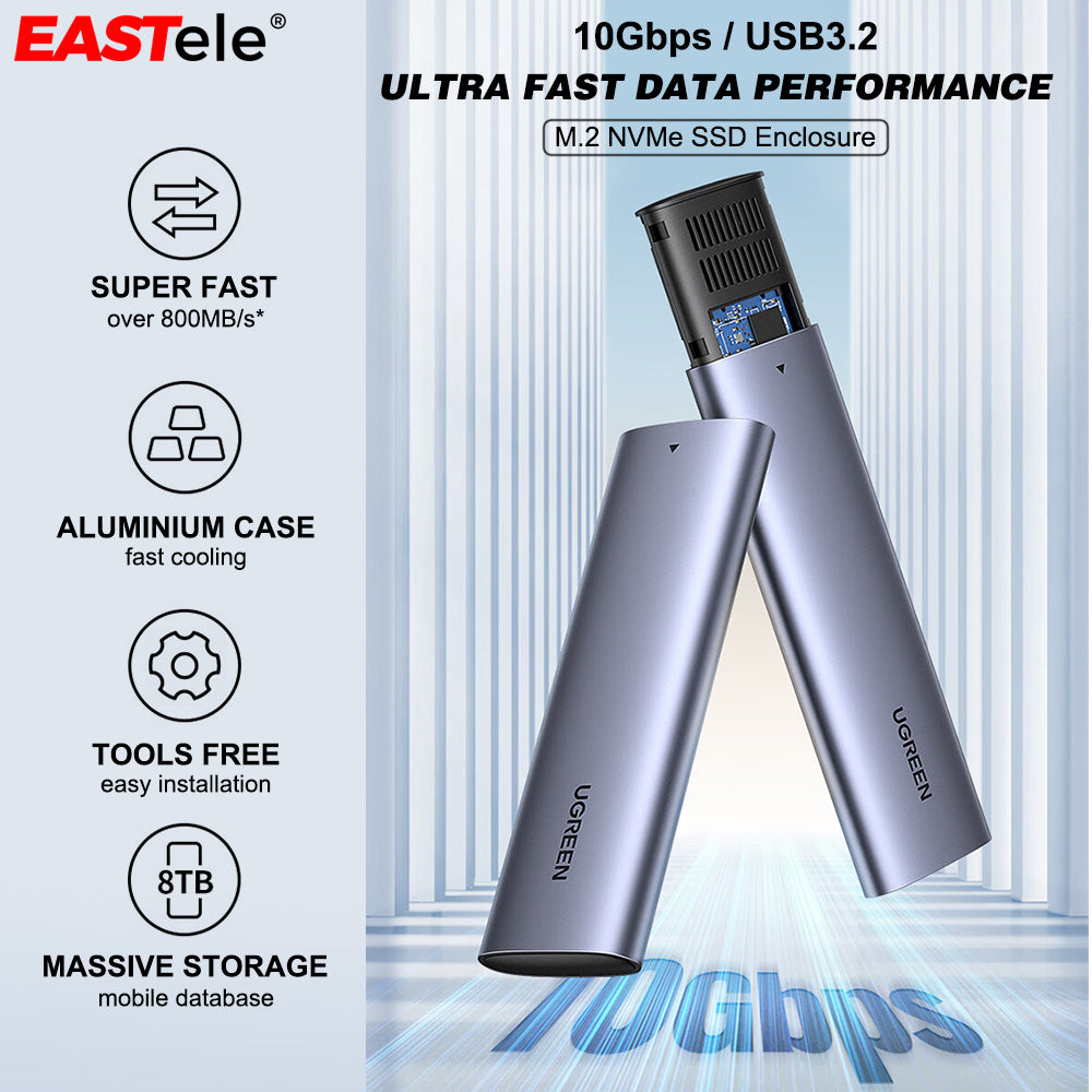 UGREEN M.2 NVMe SSD Enclosure USB3.2 Type-C Mobile Storage Case For Laptop Macbook Pro Air iPhone iPad Android Tablet
