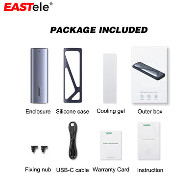 UGREEN M.2 NVMe SSD Enclosure USB3.2 Type-C Mobile Storage Case For Laptop Macbook Pro Air iPhone iPad Android Tablet