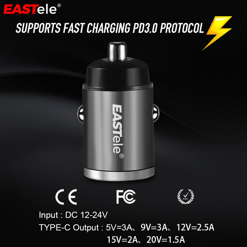 Compact USB-C Fast Car Charger